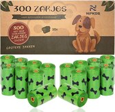 Nifkos - hondenpoepzakjes - 300 stuks - 100% Biologisch Afbreekbaar - Poepzakjes Hond - 20 rollen - Lavendel Poepzakjes