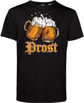 T-shirt Prost | Oktoberfest dames heren | Carnavalskleding heren dames | Foute party | Zwart | maat M