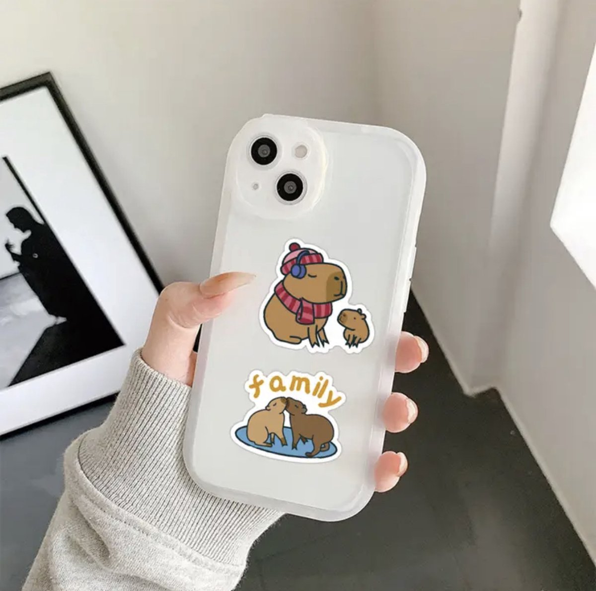 Capybara Stickers 50 Stuks | Dieren Stickers | | Grappige Stickers | Capybaras | Waterzwijn | Knaagdieren | Laptop Stickers | Stickers Kinderen en Volwassenen | Stickervellen | Plakstickers | Koffer Stickers | Stickers Bullet Journal en Planner — afbeelding 2