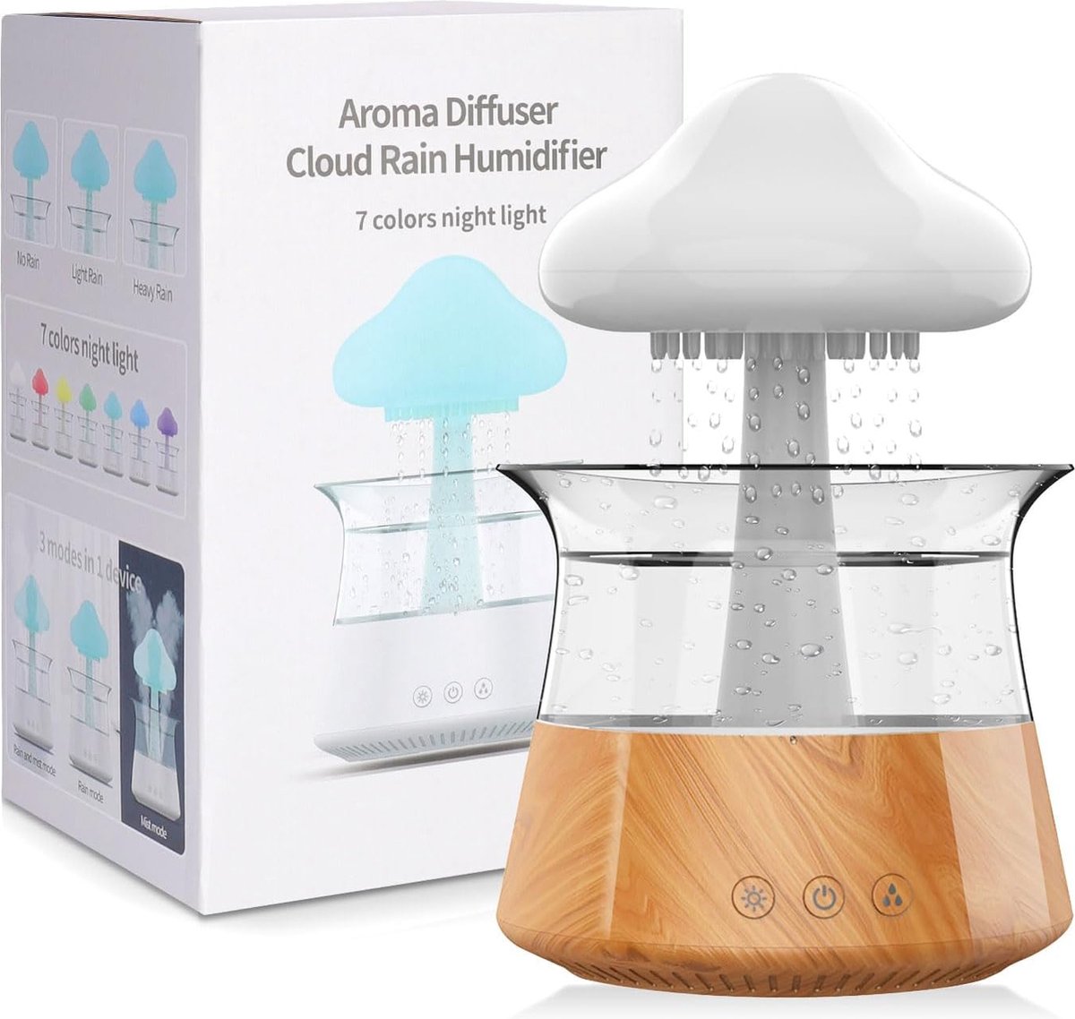 Aroma Diffuser Rain Cloud Humidifier - Regenwolk Luchtbevochtiger - Regendruppel -Aroma Diffuser - Sfeervol licht - zachte verlichting - energiezuinig - stijlvol ontwerp - Ontspan - Olie verstuiver - Aroma