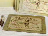 Olio D'Oliva Premium 4-Delige Set Extra Grote Kurk-Placemats, Meerkleurig, 40 x 29 cm