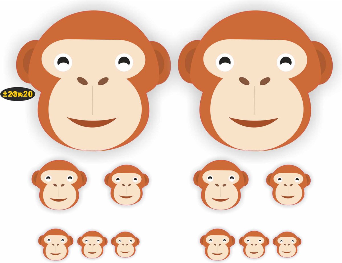 Bakfietsstickers Aapjes set 10 stickers