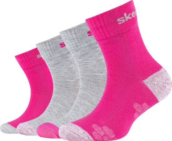 Skechers 4PPK Wm Mesh Ventilation Glow Socks SK41091-4541, voor meisje, Roze, Sokken, maat: 39-42