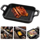 Bol.com Cheqo® Barbecue Grillplaat - Gietijzer - 20x18x25cm - Ideaal voor BBQ - Duurzaam en Sterk - Groenten - Vlees - Vis - Bet... aanbieding