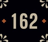 Huisnummerbord nummer 162 | Huisnummer 162 |Zwart huisnummerbordje Dibond | Luxe huisnummerbord
