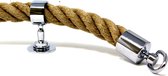 Set de main courante en corde Seilflechter Corde de chanvre de 5 m x 30 mm, 2 embouts et 5 supports intermédiaires