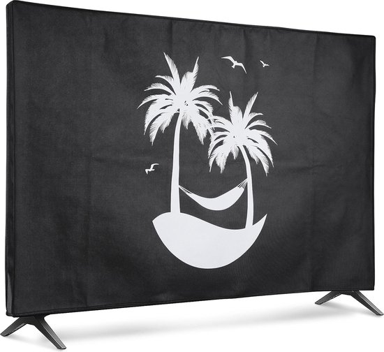 hoes compatibel met 55" TV - Beschermhoes voor televisie - Schermafdekking voor TV in wit/zwart - tropical island