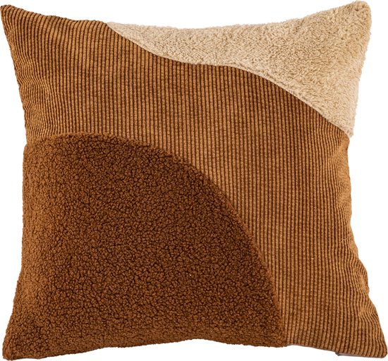 TISECO HOME STUDIO - Coussin (rempli) - PATCH MIX - 45x45 cm - 100% polyester - Brown