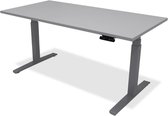 Zit sta bureau - hoog laag bureau - staan zit bureau - staand bureau – verstelbaar bureau – game bureau – 160 x 80 cm – aluminium onderstel – grijs bureaublad