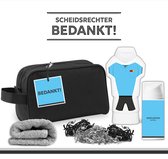 Geschenkset "Scheidsrechter bedankt!" - 452 gram | Cadeau - Toilettas - Toernooi - Voetbal - Sport - Wedstrijd - Showergel - Shower gel - Bodylotion - Week van de scheidsrechter - Blauw