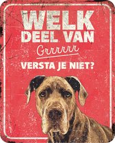 D&d Home - Waakbord - Hond - Waarschuwingsbord Danish Dog Nl 25x20x0,3cm Rood - 1st