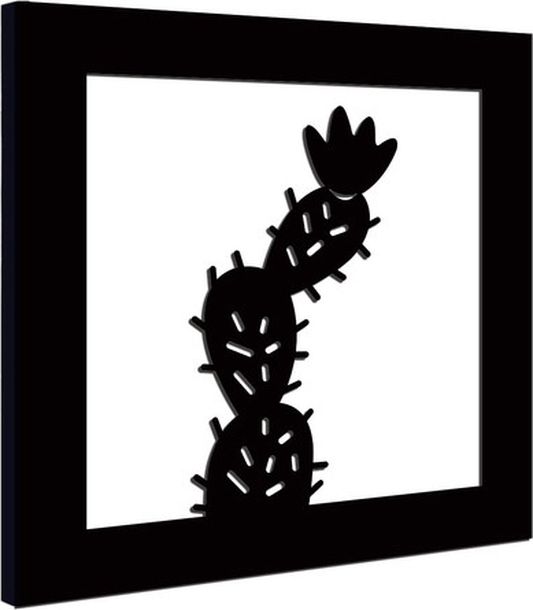 Fotolijst met Poster - Cactus - schilderij woonkamer - 30x30 cm - Posterlijst - Muurdecoratie - Wanddecoratie
