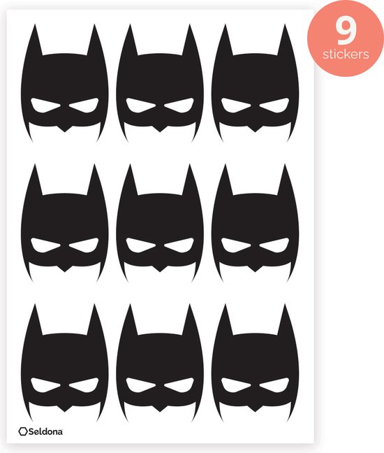Seldona® Muurstickers kinderkamer Superhero - Zwart wit Scandinavisch design Batman - jongen - Babykamer (9 Stuks)