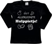 Sinterklaas | T-shirt Lange Mouw | Het allerleukste hulppietje! | Grappig | Cadeau | Kado | Zwart/wit | Maat 98