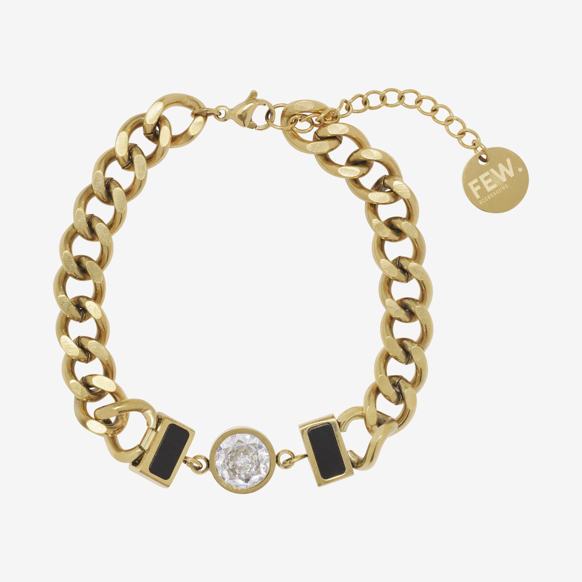 Essenza Mix Chain Multiple Stones Bracelet Gold