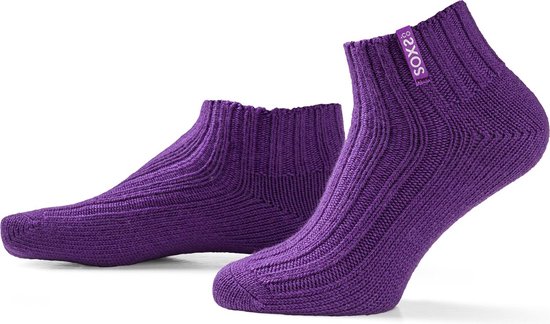 SOXS® Wollen sokken | SOX3634 | Paars | Enkelhoogte | Maat 37-41 | Paisley purple label
