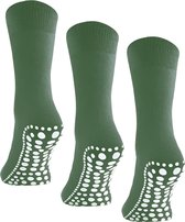 Budino Huissokken set - Antislip sokken - 3 paar - maat 39-42 - Groen