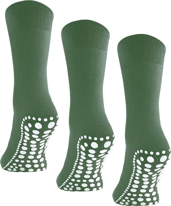 Budino Huissokken set - Antislip sokken - 3 paar - maat 43-46 - Groen