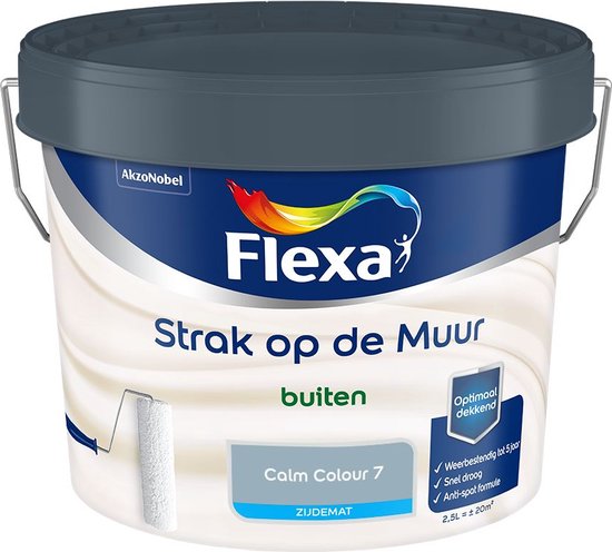 Flexa Strak op de muur - Buiten Zijdemat - Calm Colour 7 - 1l