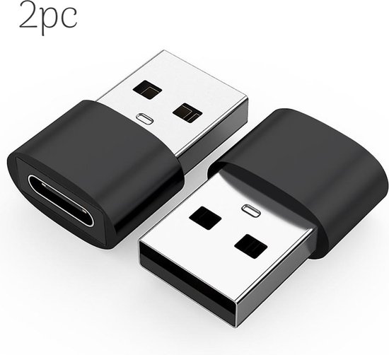 2x USB C naar USB Adapter - USB-C naar USB convertor - opzetstuk - USB 3.1 to USB C HUB - pc - laptop - USB C naar USB A female - telefoon - adapter - Grijs