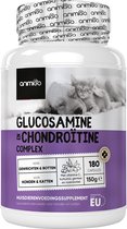 Animigo Glucosamine en Chondroïtine voor Honden en Katten - Voor de Botten, Heupen en Gewrichten - Glucosamine hond - 180 capsules met natuurlijke ingrediënten - Met Kurkuma, Gember, Rozenbottel en Vitamine C