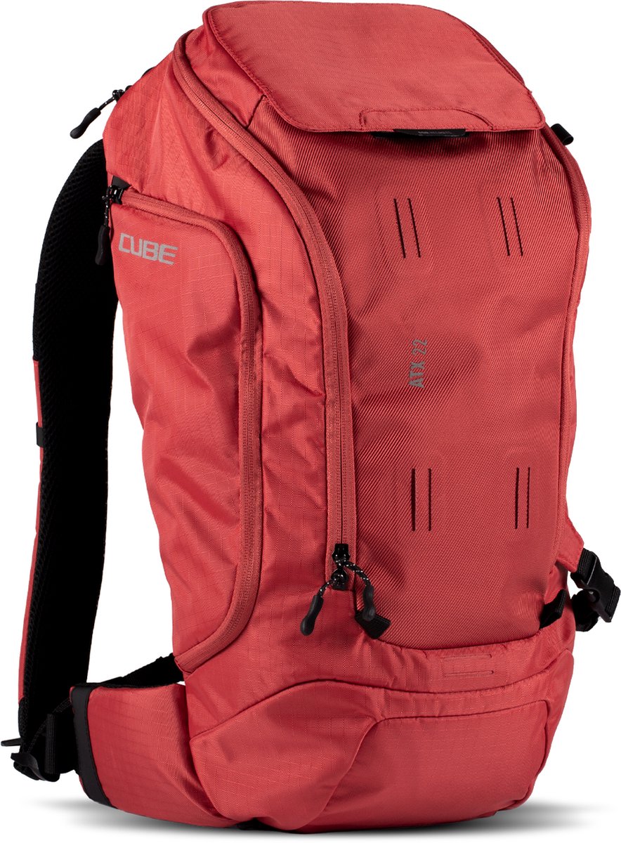 CUBE Rugzak ATX - Rugtas - Easy-Access zijvak - Helmhouder - Reflecterend - 22 Liter - Rood