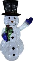 Sneeuwpop Kerst met witte leds (CHRISTMAS PRESENTS) Luxe XXL (1.20M)