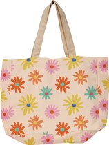 Shopper bio katoen flower power - 48x14x42cm