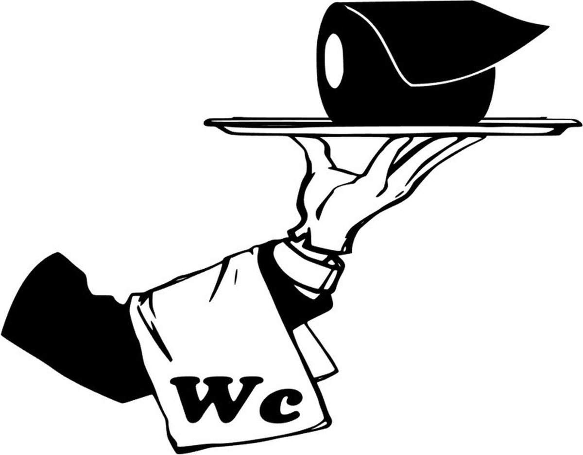 Deursticker - grappige toilet sticker - funny wc sticker - horeca - hotel -