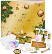 Calendrier de l'Avent Beauty BRUBAKER Cosmetics 2023 - Le calendrier de Noël Wellness XXL pour femmes et Filles - 24 x produits de Soins du corps et Accessoires de vêtements pour bébé de spa - Or