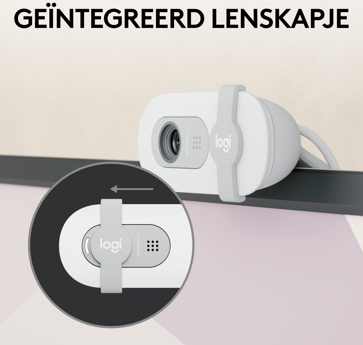 Logitech Brio 100 Full HD webcam: 1080p, privacyklep, off white thumbnail 4