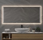 Miroir de salle de bain avec éclairage LED, chauffage, capteur tactile et fonction de gradation 140x60 cm