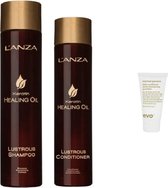 Lanza Healing Oil Duo Set - Lustrous Conditioner + Shampoo + Gratis Evo Travel Size