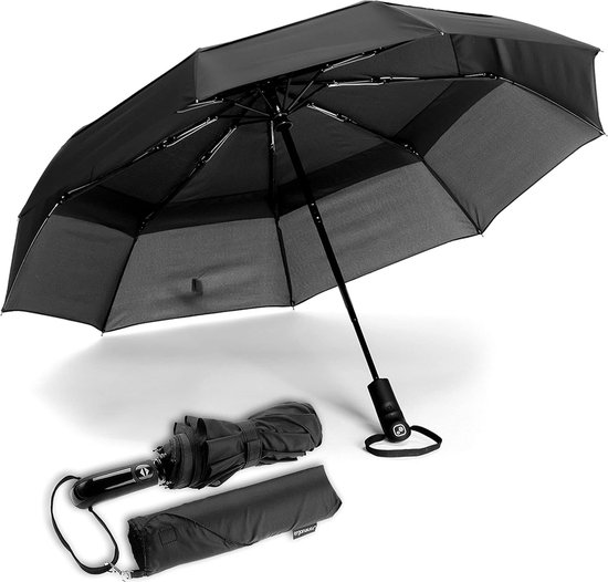 Parapluie anti-tempête, double toile coupe-vent, parapluie de poche et  parapluie