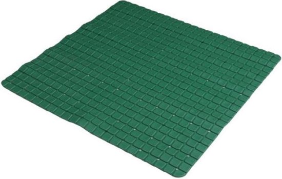 Urban Living Badkamer/douche anti slip mat - rubber - voor op de vloer - groen - 55 x 55 cm