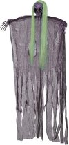 Halloween/horror thema hang decoratie Skelet/Heks - lichtgevend haar - griezel pop - 120 cm