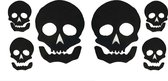 Horror raamstickers doodskoppen 20 x 20 cm - 2x - Halloween feest decoratie - Horror stickers