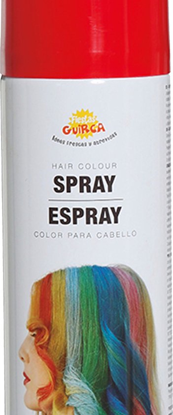 Peinture/spray pour cheveux de déguisement Fiesta Guirca Carnival - rouge  et jaune 