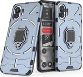 Nothing Phone (2) Case - MobyDefend Double Layer Armor Case avec support - Blauw - Étui pour téléphone portable - Étui pour téléphone Convient pour: Nothing Phone (2)