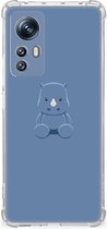 Siliconen Back Cover Geschikt voor Xiaomi 12 | 12x Telefoonhoesje met doorzichtige rand Baby Rhino