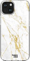 Coque HappyCase avec joli imprimé marbre Wit adaptée à iPhone 15 | TPU flexible | Couverture arrière élégante