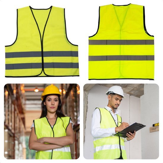 Cheqo® Reflective Safety Vest - Gilet de sécurité - Gilets jaunes - Unisexe  