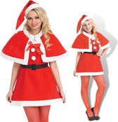 Cheqo® Kerstvrouwpak - Kerstvrouw Pak - Miss Santa - Kerstvrouw Kostuum - Kerst Jurkje - Kerstpak voor Vrouwen - 4 Delig