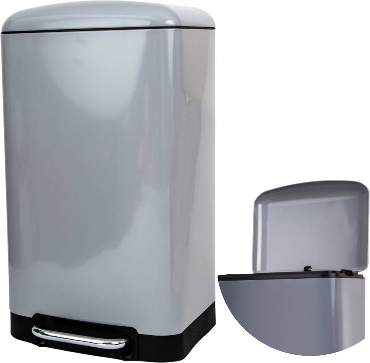 Goedkoopste Prullenbak - Pedaalemmer - Afvalbak - Afvalemmer - 20 Liter - Metaal - Chroom - 30x29x52.5cm