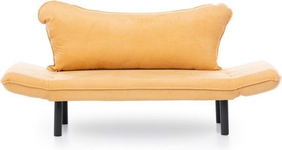 Asir - bankbed - slaapbank - Sofa - 2-zitplaatsen - Mosterd - 140 x 65 x 70 cm