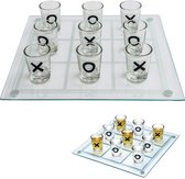 Cheqo® Boter Kaas en Eieren Drinkspel - Kruisje Nulletje Drankspel - Met Speelbord en Shotglazen - 25x25cm