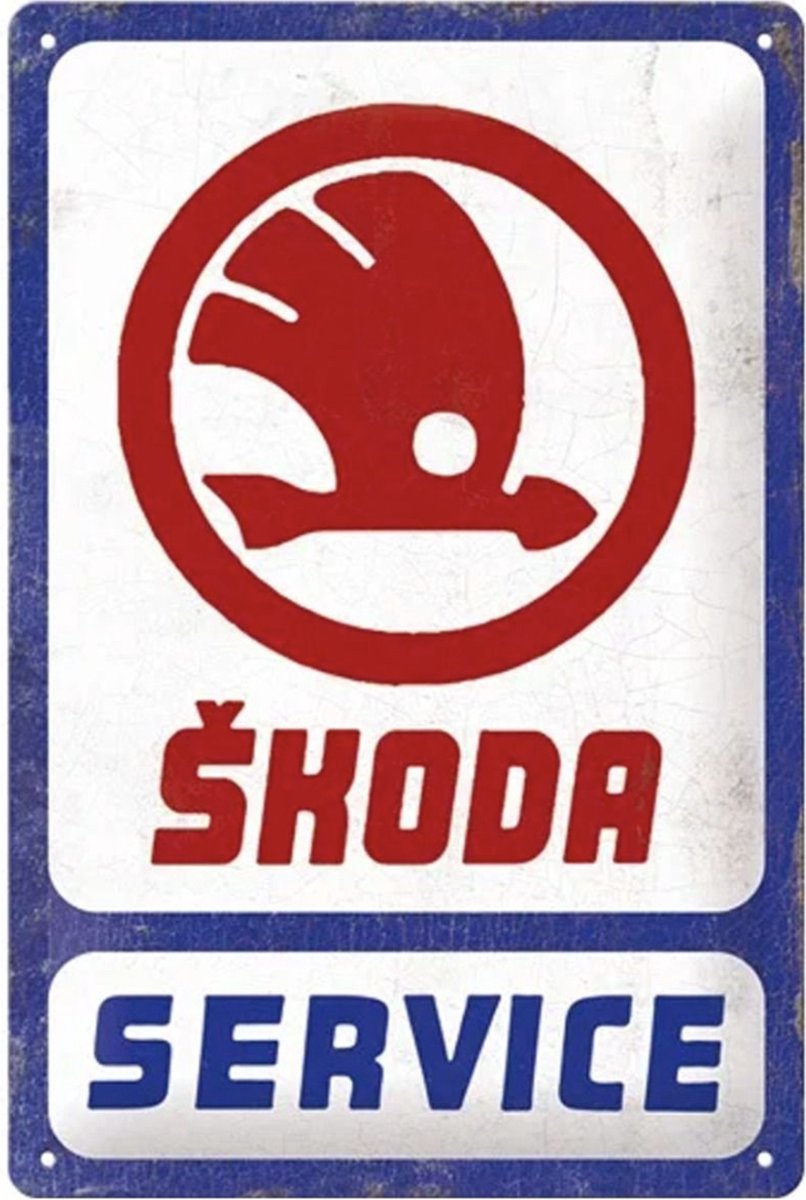 Metalen Bord 20 x 30cm Skoda - Service