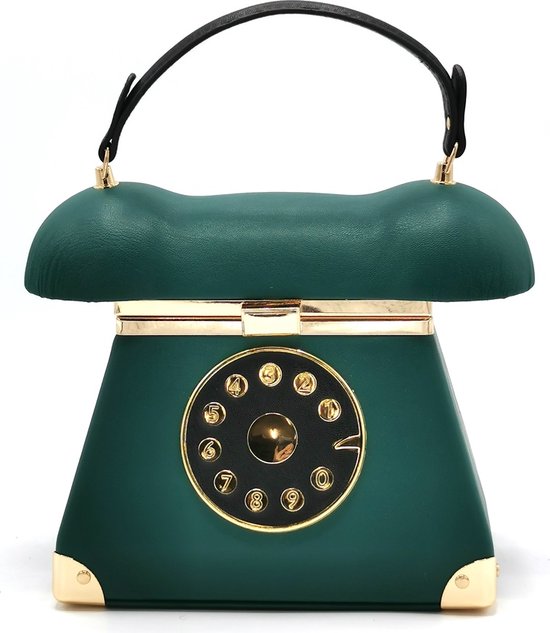 Magic Bags - Retro Telefoon handtas groen - (bxhxd) ca. 19cm x 17cm x 13cm