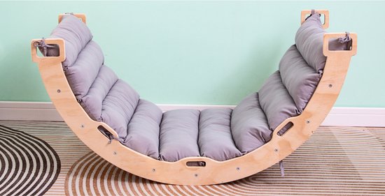 Kaëru® Houten Klimrek - 4 In 1 - Kleurrijke Driehoek Met Glijbaan Klimboog Gemaakt Van Nieuw Zeelands Grenenhout Speeltoestel Voor Binnen Gym Voor Peuters Educatief Houten Speelgoed