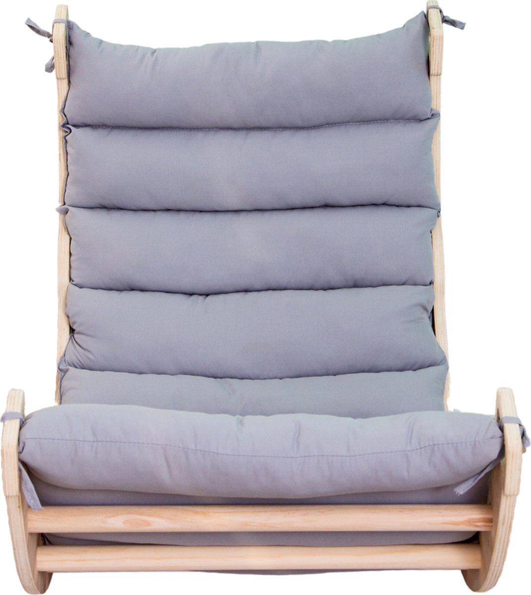 Buxibo Houten Klimbrug/Klimboog Inclusief Kussen - Montessori Klimrek - Naturel Hout - Kinderspeelgoed - 97x47x52cm — afbeelding 3